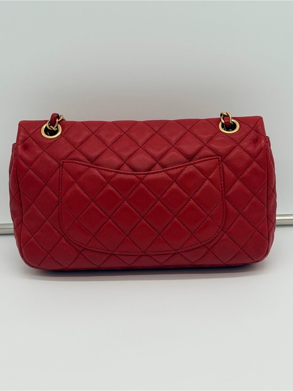 CHANEL Red Quilted Leather Shoulder Bag with Charm Chain COA READY - Picture 12 of 16